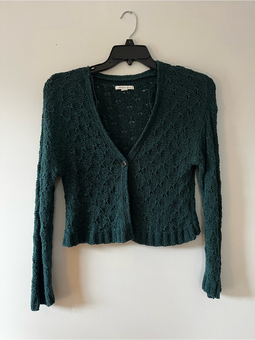 Green crochet sweater